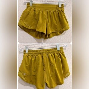 Lululemon Hotty Hot 2.5” Low Rise Shorts | Mustard Yellow Athletic Shorts